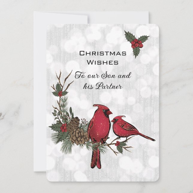 Son and Partner Red Kardinal Weihnachten (Vorderseite)