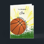 Son Basketball Geburtstagkarte Karte<br><div class="desc">Geben Sie Ihrem Basketball liebenden Sohn eine Baseball- und Fledermauskarte mit einem explosiven Basketballthema! Ein Basketball und Fledermaus mit den Worten "Für einen wunderbaren Sohn".</div>