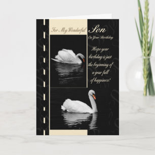Son Birthday Card Swans Karte