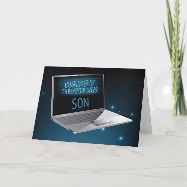 Son Birthday Computer, Technologie, Night Sky Karte (Vorderseite)