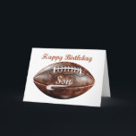 Son Birthday Grunge Große Fußball für Sport Fan Karte<br><div class="desc">Die Karte zeichnet sich durch ein gewagtes Design im Stile eines Grundes aus, das sich perfekt für einen sportlichen Sohn eignet. Das Cover zeigt eine auffallende Fußballgrafik mit bedrückten Details, die die Spannung und Robustheit des Spiels erfassen. Das dynamische Aussehen der Karte wird bei jedem jungen Sportfan spürbar werden, was...</div>