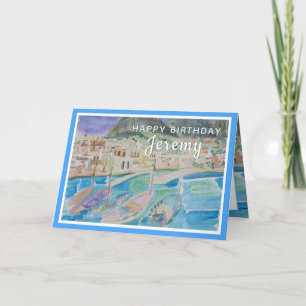 Son Birthday Personal Name Sailboat Card Feiertagskarte