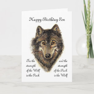 Son Birthday - Wolf und Pack Quote Karte