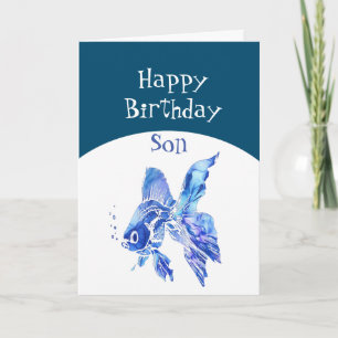 Son Birthday Wünsche (Fische) Treue zum Spaß Karte