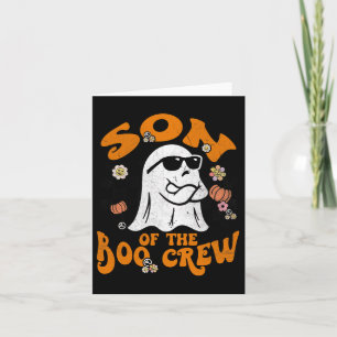 Son Boo Crew Groovy Matching Family Halloween Men Karte