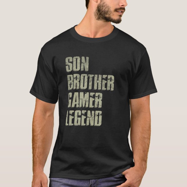 Son Brother Gamer Legend für Teenager-Jungs Christ T-Shirt (Vorderseite)