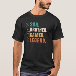 Son Brother Gamer Legend Vintag Gaming Video Game T-Shirt