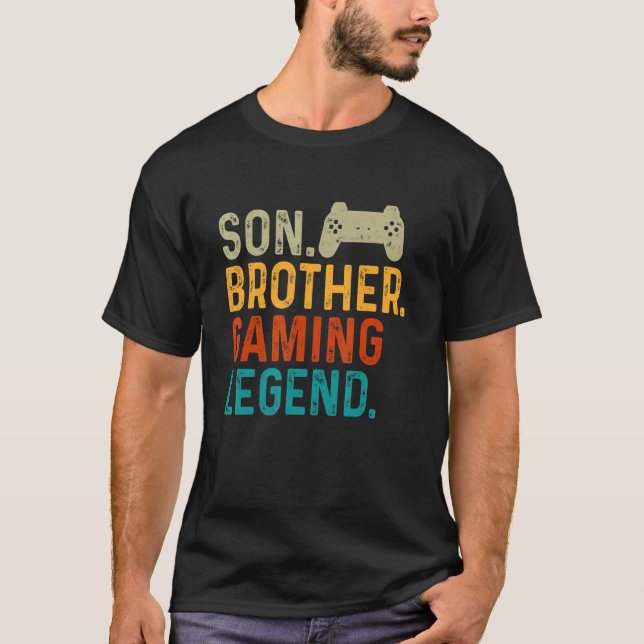 Son Brother Gaming Legend Gamer Video Gamer PC Ner T-Shirt (Vorderseite)