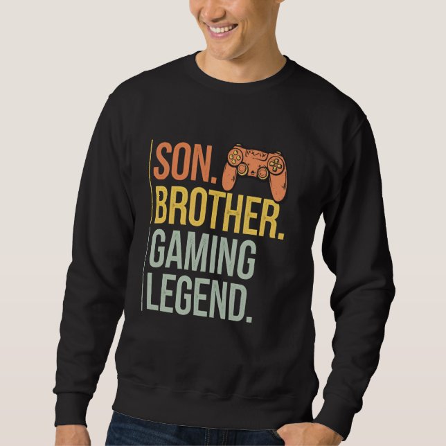 Son Brother Gaming Legend Retro Gamer Boys Kids Me Sweatshirt (Vorderseite)