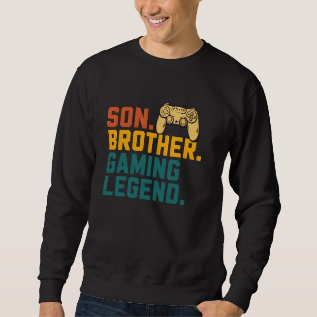 Son Brother Gaming Legend Retro Gamer Boys Kids Me Sweatshirt (Vorderseite)