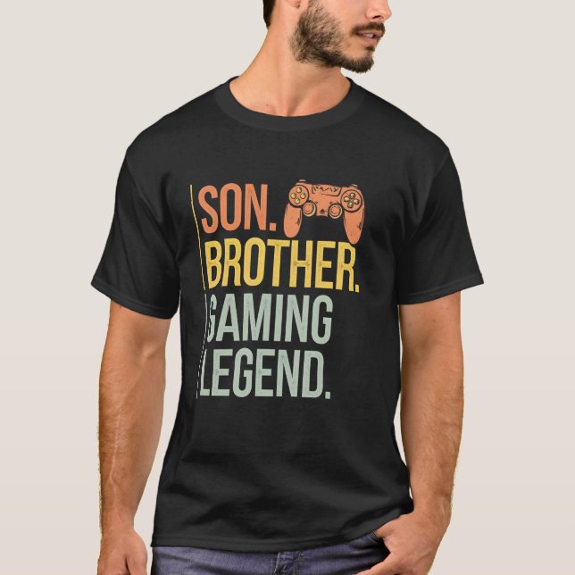 Son Brother Gaming Legend Retro Gamer Boys Kids Me T-Shirt (Vorderseite)