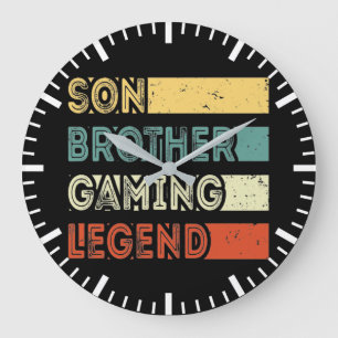 Son, Brother, Gaming Legend, Video Game, Gamer Große Wanduhr