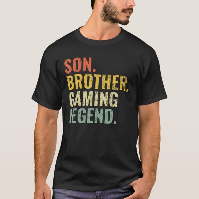 Son Brother Gaming Legend Video Games Gamer T-Shirt (Vorderseite)