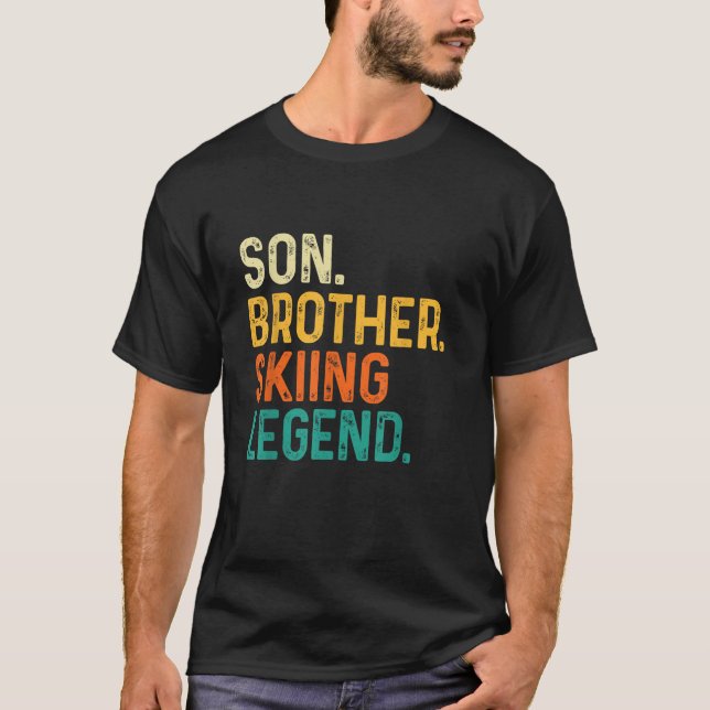 Son Brother Skiing Legend Winter Sports Ski Skier  T-Shirt (Vorderseite)