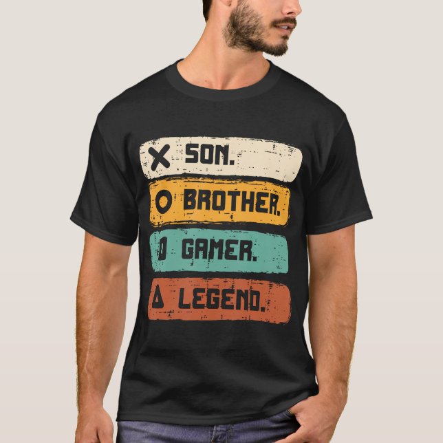 Son Brother Video Gamer Legend Gaming Men Boys Kin T-Shirt (Vorderseite)