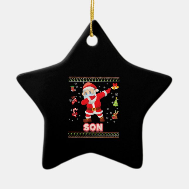Son Christ-Mask Dabbing Santa Mask Frohe Weihnacht Keramik Ornament (Vorne)