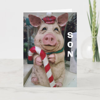SON=CHRISTMAS PIGGY-NO MARKET-JUST CHRISTMAS WISH FEIERTAGSKARTE