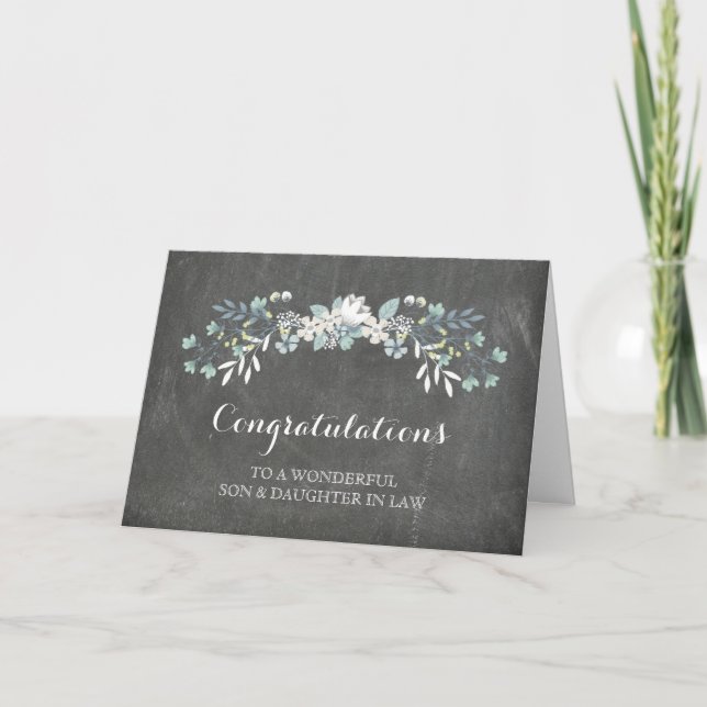Son & Daughter im Jura Gratulationen Chalkboard Karte (Vorderseite)