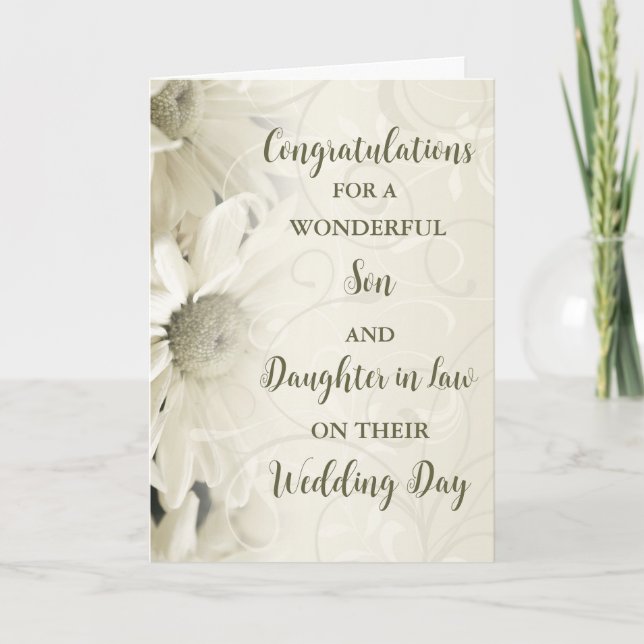 Son & Daughter in Law Hochzeitstag Herzlichen Glüc Karte (Vorderseite)