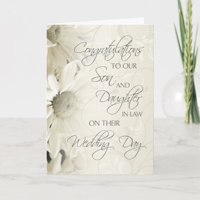 Son & Daughter in Law Wedding Gratulationen Card Karte (Vorderseite)