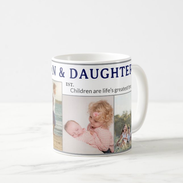 Son & Daughter Personalized Coffee Mug Gift Kaffeetasse (VorderseiteRechts)