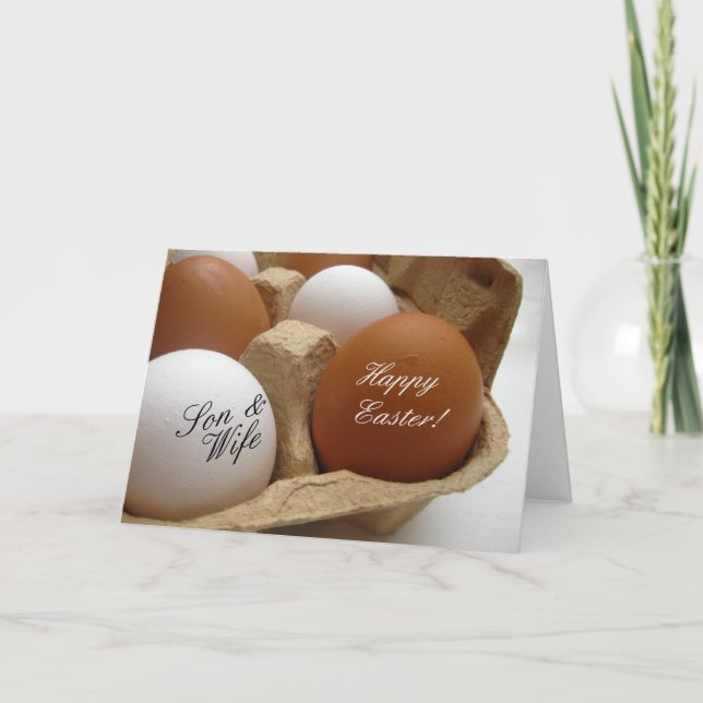 Son & Ehefrau Frohe Ostern Feiertagskarte (Vorderseite)