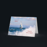 Son, eine Segelyacht-Geburtstagskarte Karte<br><div class="desc">Senden Sie Geburtstagsgrüße mit dieser schönen Karte. Eine Yacht segelt mit Wellen vorbei. Eine lustige Geburtstagskarte für Ihren Seglersohn. Eine Karte für alle,  die Liebe Boote und das Meer. Die Insider-Nachricht kann an Ihre Anforderungen angepasst werden.</div>