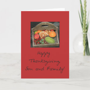 Son & family Erntedank Card Feiertagskarte