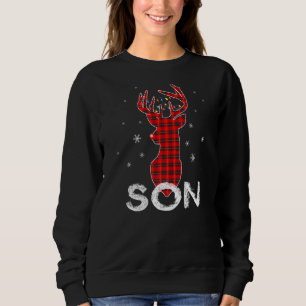 Son Family Matching Pajama Weihnachtsrot Karierte  Sweatshirt