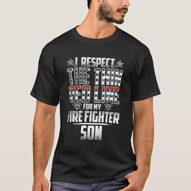 Son Fire Fighter Thin Red Line T-Shirt (Vorderseite)