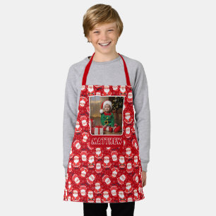Son Foto   Santa Claus Red Christmas Kids Schürze