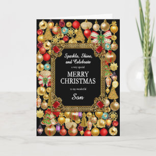Son Frohe Weihnachten mit Ornamenten