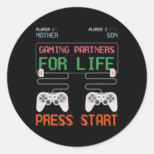 Son Gaming Partner für Life Video Gamer Runder Aufkleber