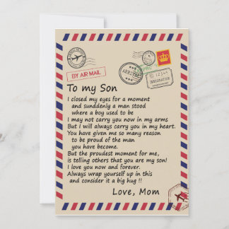 Son-Geschenk| Brief an meine Sohn Liebe aus der Ma Einladung
