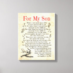 Son-Geschenk  Für meinen Sohn danke, dass Sie so  Leinwanddruck