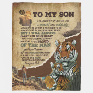 Son-Geschenke  Brief an meine Sohn-Liebe vom Vater Fleecedecke