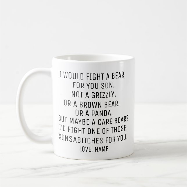 Son Gift, lustiges Son Custom Geschenk,  Kaffeetasse (Links)