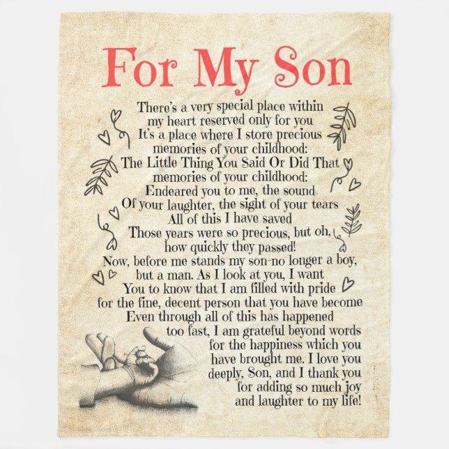 Son Gift | Mein Sohn danke Ihnen, dass Sie so viel Fleecedecke (Vorderseite)