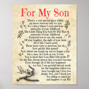 Son Gift Mein Sohn danke Ihnen, dass Sie so viel Poster