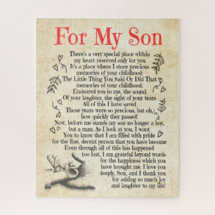 Son Gift   Mein Sohn danke Ihnen, dass Sie so viel Puzzle