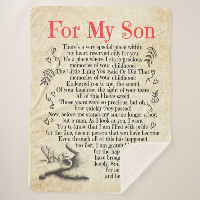 Son Gift | Mein Sohn danke Ihnen, dass Sie so viel Sherpadecke (Vorderseite)