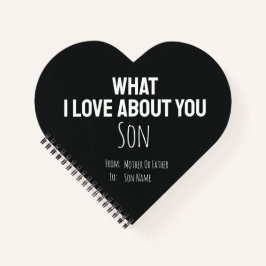 Son Gifts For Him Boy Modern Cute Black DIY Notizbuch