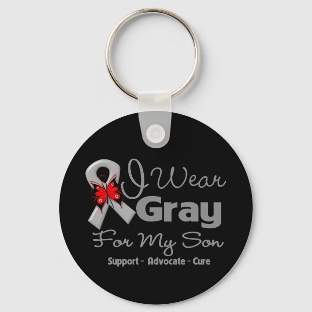 Son - Graues Band - Bewusstsein Schlüsselanhänger (Vorderseite)