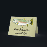 Son Happy Birthday: Regenbogenforelle Karte<br><div class="desc">Diese Karte ist für einen Sohn,  der Lieben angeln. Für die passenden Artikel geben Sie "Pinguincornerstore Foreut" in die Zazzle Suche Bar.</div>