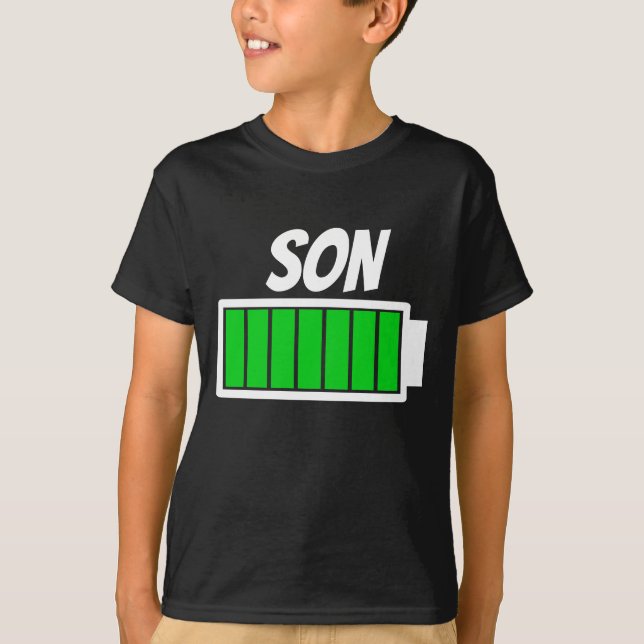 Son High Battery Power Energy Spaß T-Shirt (Vorderseite)