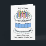 Son-in-Law Happy 40. Geburtstag Karte<br><div class="desc">Eine lustige Karte zum Feiern des 40. Geburtstages eines jeden Schwiegersofens. Ein Cartoon mit Kerzen in verschiedenen Farben.</div>