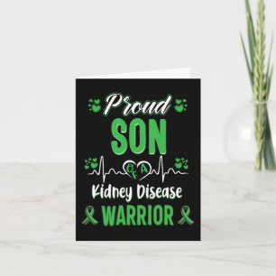 Son Kidney Disease Warrior Awareness Ribbon Green Karte