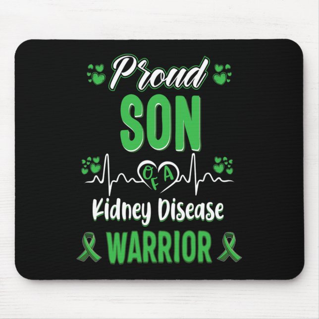 Son Kidney Disease Warrior Awareness Ribbon Green Mousepad (Vorne)