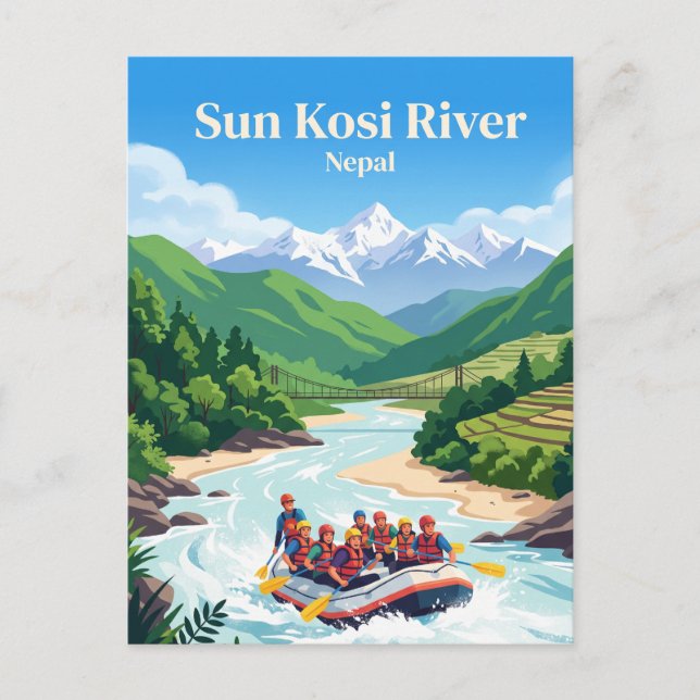 Son Kosi Fluss Nepal Postkarte (Vorderseite)