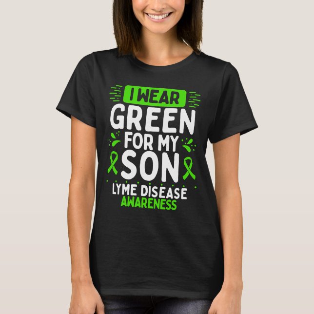 Son Lyme Disease Awareness Green Ribbon T-Shirt (Vorderseite)